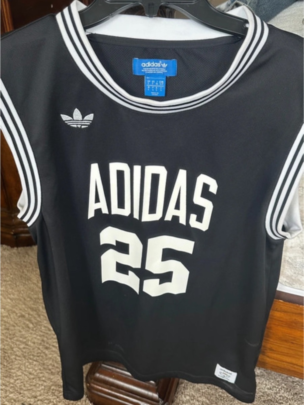 adidas Black and White  Basketball Jersey Top